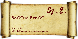 Szász Ernő névjegykártya