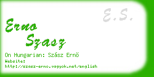erno szasz business card