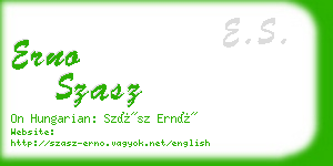 erno szasz business card